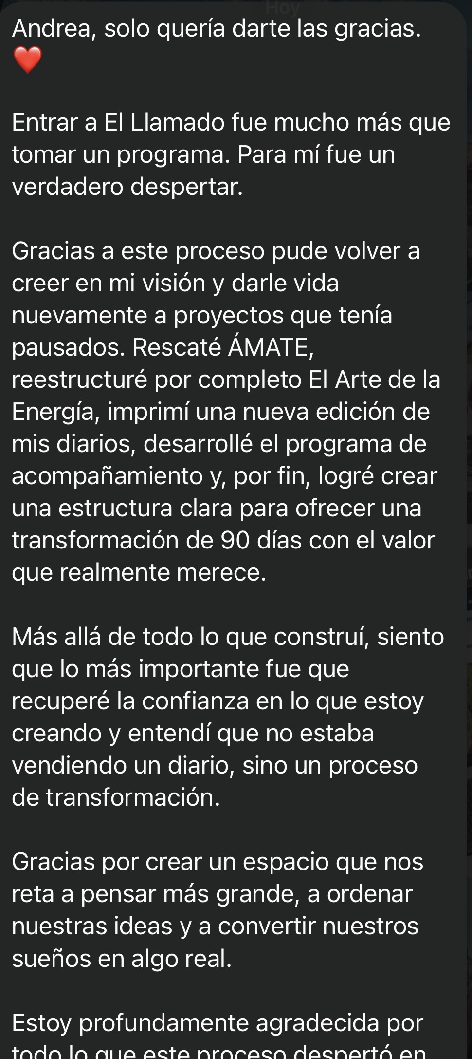 Testimonio de El Llamado