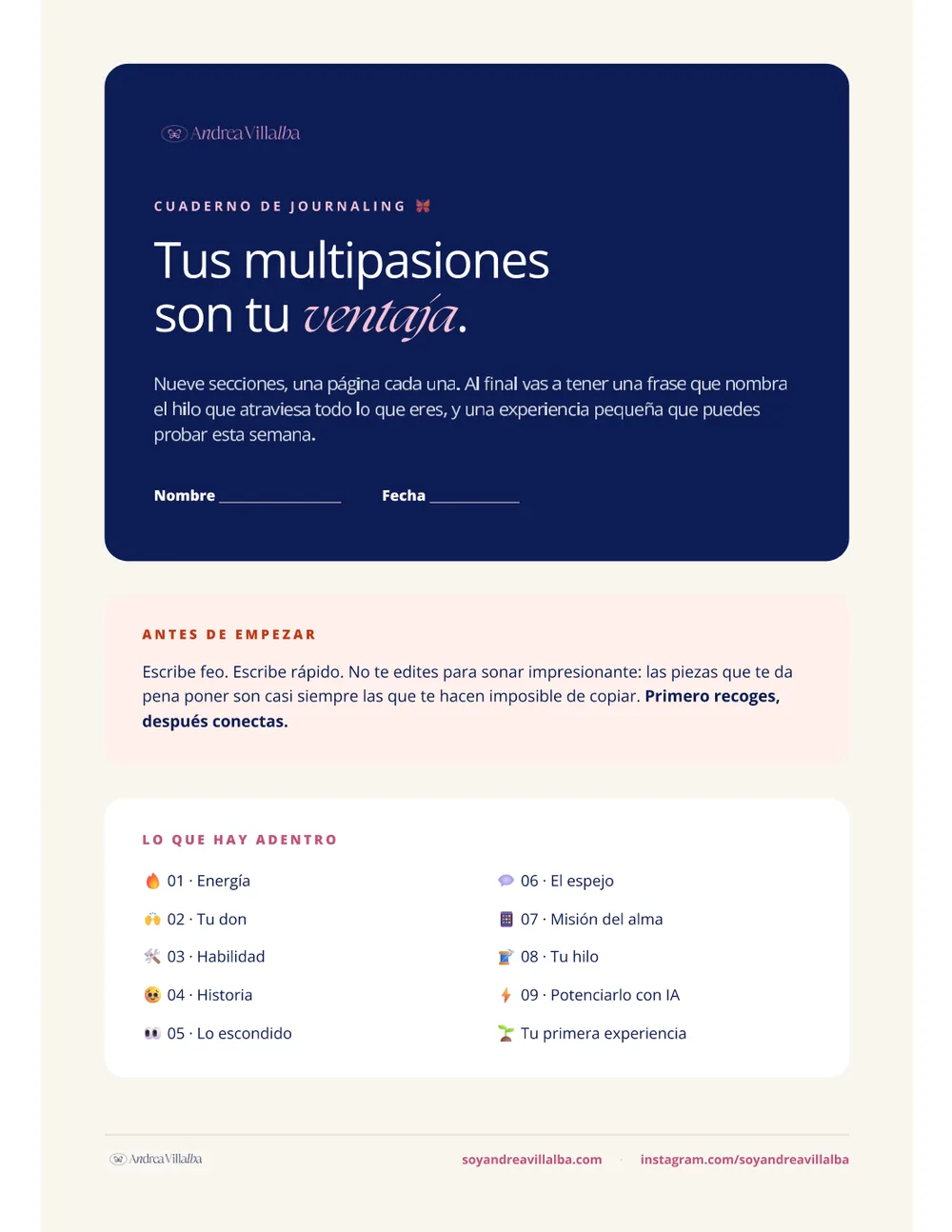 Portada del cuaderno Tus multipasiones son tu ventaja